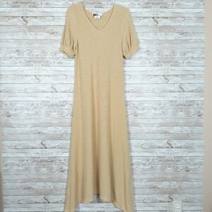 NWOT Free People Beach Maxi Dress SP Yellow Short Sleeve 929